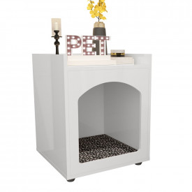 Mesa de Cabeceira Casinha de Cachorro/Gato PET Branco Ofertamo 