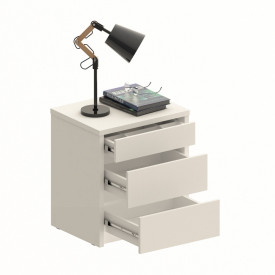 Mesa de Cabeceira Premium 3 Gavetas Branco Casa D Móveis