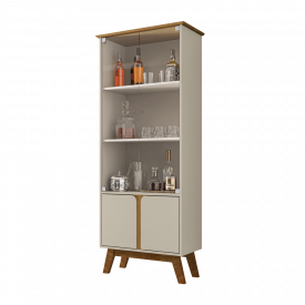 Cristaleira Madri Off White Cinamomo 2075860 Bechara Móveis