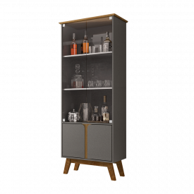 Cristaleira Madri Titanium Cinamomo 2075863 Bechara Móveis FORA DE LINHA