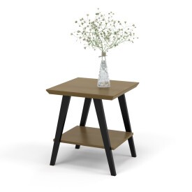 Mesa Lateral Davi Freijo com pés em madeira Preto Ofertamo ML