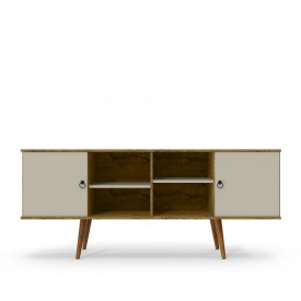 Buffet Bancada 2 Portas Pés Retro 1,60 Estrela Nature Off White Patrimar