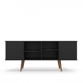 Buffet Bancada 2 portas pés retro 1,60 Estrela Preto Patrimar