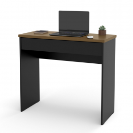 Escrivaninha 1 Gaveta Max 90 Preto Fosco/Freijo