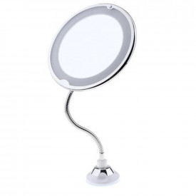 Espelho 17cm Masterpro Aumento 5x LED Flexível com Ventosa Pilhas AAA 360º