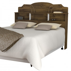 Cabeceira Solteiro Estrela 0,90 com Prateleira Castanho Vitamov