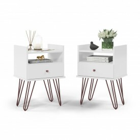 Conj. 2 Mesas de Cab. Bill Branco 1 Gaveta Patrimar