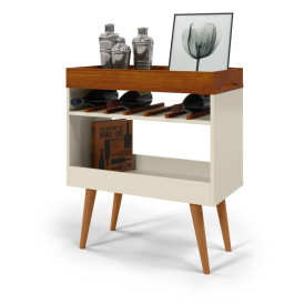 Mesa Aparador Café Drink Off White/Caramelo Pés em Madeira Pinus Ofertamo ML