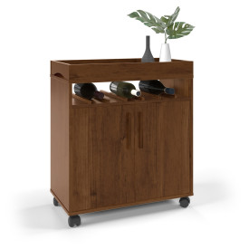 Mesa Aparador Café Drink Plus Adega com Rodízios Canela Ofertamo ML