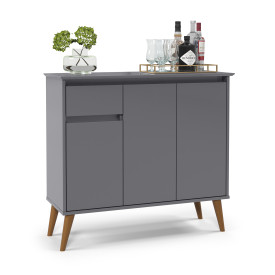 Aparador Buffet Veneza Ej Móveis Cinza Sala