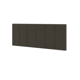 Cabeceira casal Laura 1,40 Almofadada Sued Marron Ofertamo