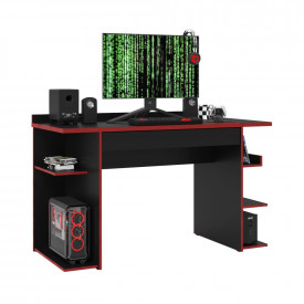 Mesa Escrivaninha Gamer Ej Móveis Preto/Vermelho 28690 Offic