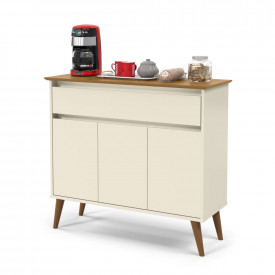 Aparador Zeus 1 Gaveta Off White Freijó 31755 EJ Móveis