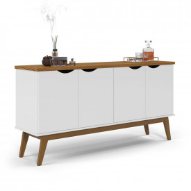 Buffet Prism 4 Portas Branco Acetinado Cumaru Patrimar 