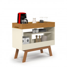 Cantinho do Café com Bandeja Arthur Off White Ofertamo Móveis