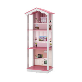 Casa de Boneca dos Sonhos 3 Cômodos Branco Rosa Ofertamo