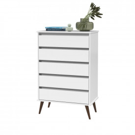 Cômoda Nina 5 Gavetas Branco 29500 EJ Móveis