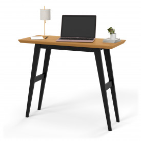 Escrivaninha Harvard 9040 Tampo MDF 30mm pé em madeira Tampo Freijo/Pé Preto OFERTAMO