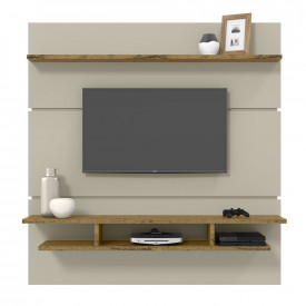 Painel Adryan Off White Nature com Prateleiras Patrimar