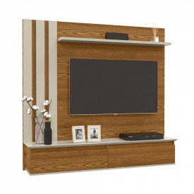 Painel Trend Cumaru Off White TV 46" com Portas Patrimar 