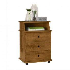 Mesa de Cabeceira Luxo Ej Móveis Freijó 3265 3Gavetas Quarto