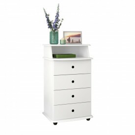 Mesa de Cabeceira Luxo II Ej Móveis Branco 3300 4G Quarto