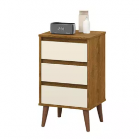 Mesa de Cabeceira Retro Wood Ej Freijó Off Whit 22345 Quarto