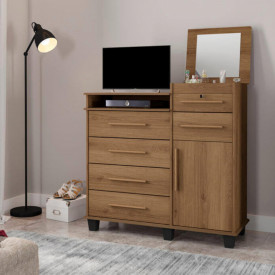 Cômoda Brilhante com Espelho Freijó 02210FJ Fabrimóveis