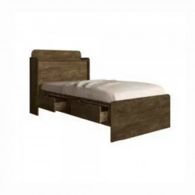 Cama Solteiro Tamires 0,90  Castanho Wood Cambel Móveis