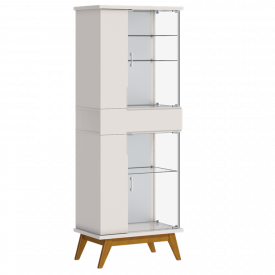 Cristaleira Nuance Com Adega Imcal 23111 Off Whitte Sala FORA DE LINHA