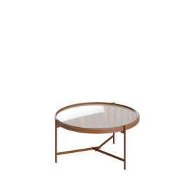 Mesa de Centro Aqua Imcal 68011 Off White Cobre Redonda Sala 