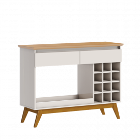 Aparador Classic Imcal Com Adega 61533 Off White Nature 12 Garrafas