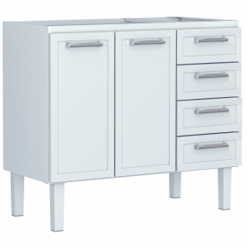 Gabinete De Aço P/ Pia 1,20 Apolo Flat 4G Branco 1732 Cozimax