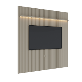 Painel Ripado Flow 2.2 Gianduia com LED e Suporte Invisível 66885 Ofertamo