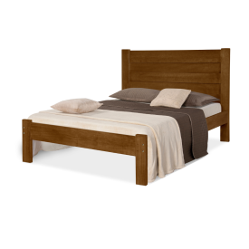 Cama Casal Lara 1,40 Madeira Imbuia Atraente