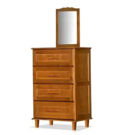 Comoda Chicago 110 - 04 Gavetas c/ Espelheira - Imbuia