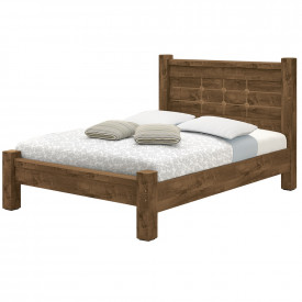 Cama Casal Imperial 1,40 com Pés Maciços Malbec Vitamov