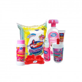 KIT HIGIENE ADULTO DOG FÊMEA C/8 - TAPETE SHAMPOO COLONIA TALCO COMEDOURO