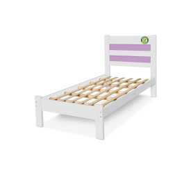 Cama Solteiro Lara 0,80/0,90 Atraente - Branco/Lilás