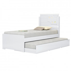 Cama Solteiro Bibox com Auxiliar Luiza Branco Vitamov