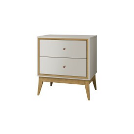 Mesa de Cabeceira Lucca 2 Gavetas Fendi Freijo Nobre EDN