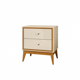 Mesa de Cabeceira Lucca 2 Gavetas Off White Cedro 47621 EDN