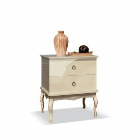 Mesa de Cabeceira Luis XV 2 Gavetas Off White 41014 EDN  Outlet - FORA DE LINHA