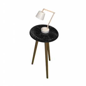 Mesa de Apoio Brilhante Bechara Nero 3 Pés Sala