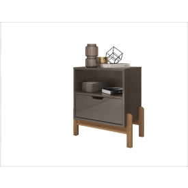 Mesa de Cabeceira Antares 1G Cinza perola Casa D Moveís