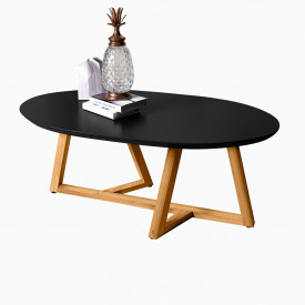 Mesa de Centro Classic Tebarrot Preto Amêndoa Sala