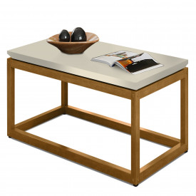 Mesa de Centro Supreme Tebarrot Off White Nature Pé Madeira FORA DE LINHA