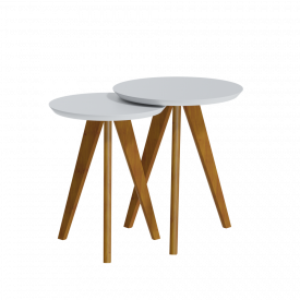Conjunto De Mesa Classic Imcal 6049 Branco Lateral Redonda