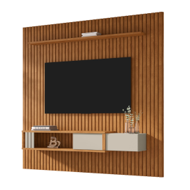 Painel Ripado para Tv até 85 Polegadas Cancun Nature Off White 