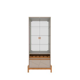 Cristaleira Bari 2 porta Vidro Off White Cedro Casa D Moveis